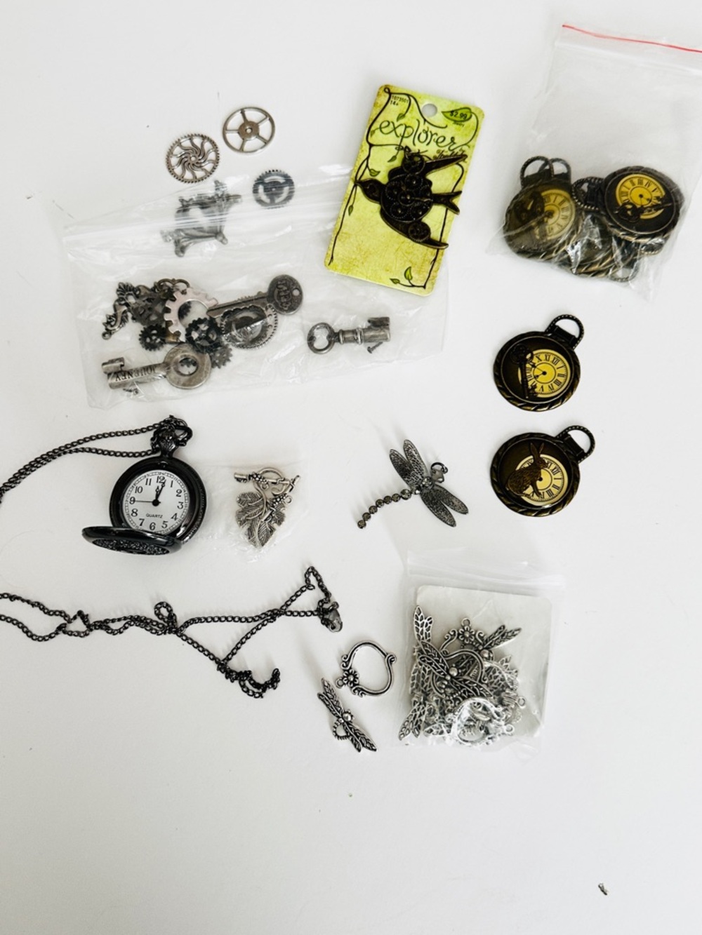 Lot #14 Mixed Media Steampunk Charm Pack in Black and Silver